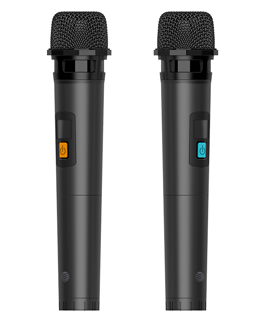 AT&T Essentials 120W Karaoke Bluetooth Speaker with Two Wireless Microphones + Stand - Black  (Product view 4)