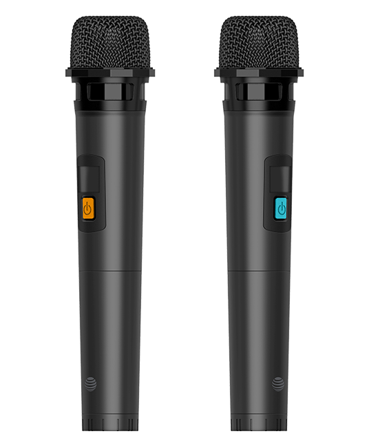 AT&T Essentials 80W Karaoke Bluetooth Speaker with Two Wireless Microphones + Stand - Black  (Product view 3)