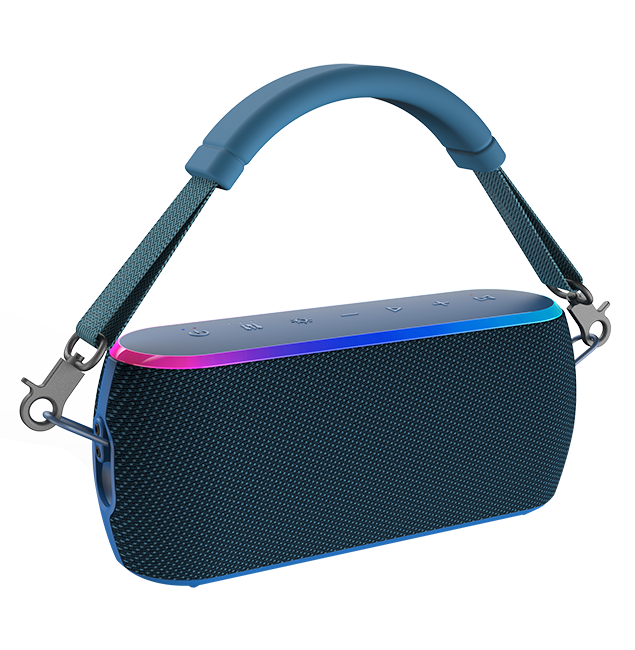AT&T Essentials Portable Wireless 40W Bluetooth Speaker with Strap - Blue  (Product view 2)