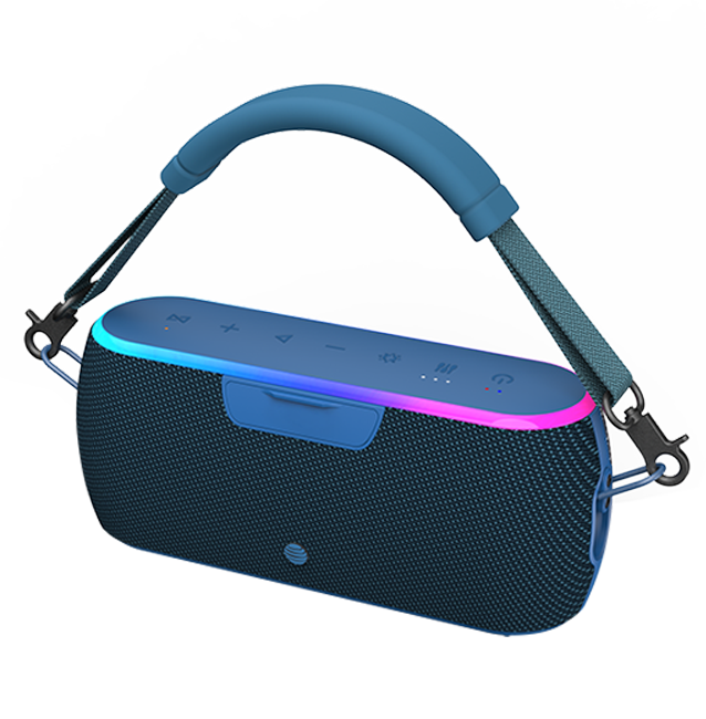 AT&T Essentials Portable Wireless 40W Bluetooth Speaker with Strap - Blue  (Product view 9)