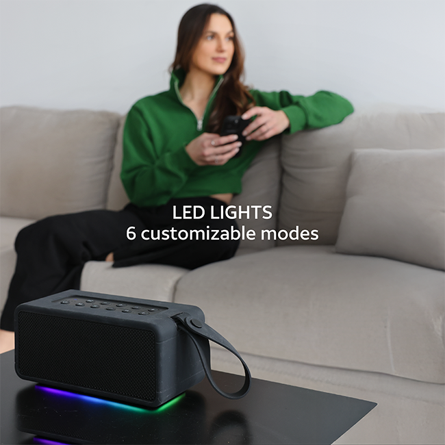 AT&T Essentials Retro 80W Bluetooth Speaker - Black  (Product view 6)