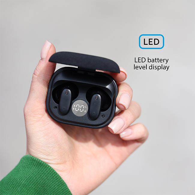 AT&T Essentials True Wireless Pro Earbuds - Black  (Product view 3)