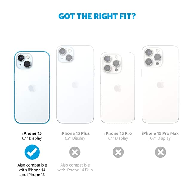 AT&T Essentials Edge Pro Case - iPhone 15/14/13 - Clear Glitter  (Product view 3)