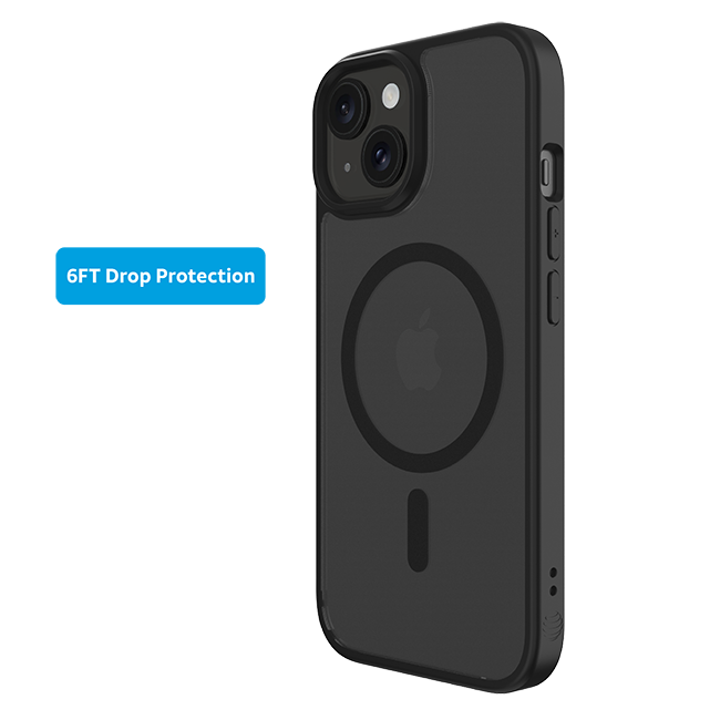 AT&T Essentials Magnetic Case - iPhone 15/14/13 - Clear Frost/Black  (Product view 3)