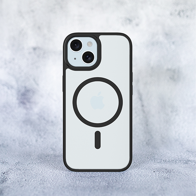 AT&T Essentials Magnetic Case - iPhone 15/14/13 - Clear Frost/Black  (Product view 9)
