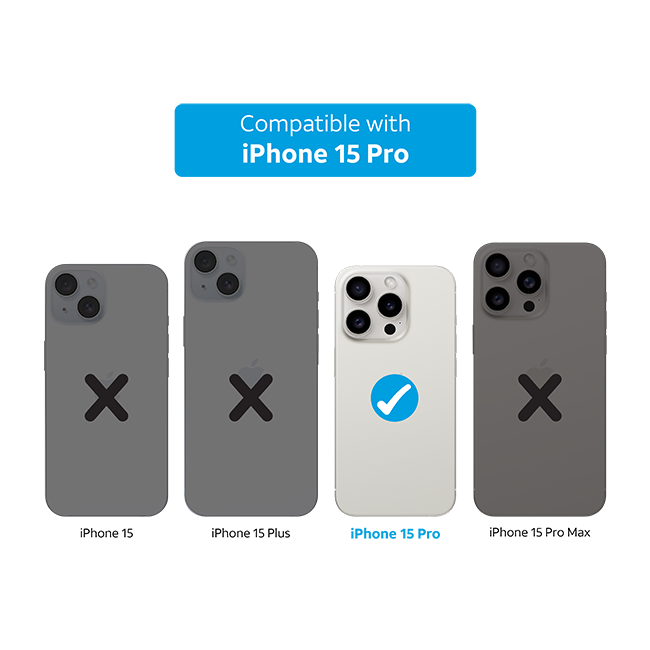 AT&T Essentials Magnetic Case - iPhone 15 Pro - Clear Frost/Black  (Product view 4)