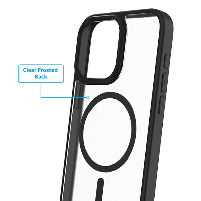 AT&T Essentials Magnetic Case - iPhone 15 Pro - Clear Frost/Black  (Product view 5)