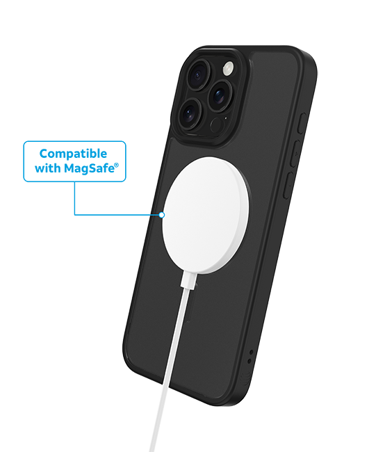 AT&T Essentials Magnetic Case - iPhone 15 Pro - Clear Frost/Black  (Product view 6)
