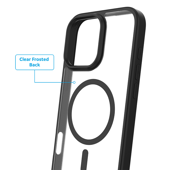 AT&T Essentials Magnetic Case - iPhone 16 Pro Max - Clear Frost/Black  (Product view 3)