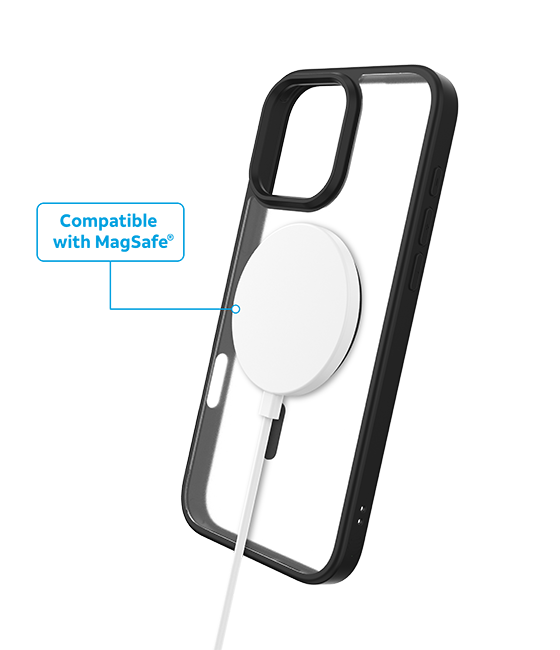 AT&T Essentials Magnetic Case - iPhone 16 Pro Max - Clear Frost/Black  (Product view 4)