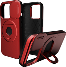 AT&T Essentials Magnetic Utility Case with Camera Cover and Kickstand + Finger Loop - iPhone 15 Pro