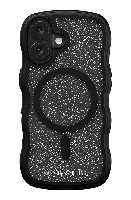 Carson & Quinn Wavy Glitter with MagSafe Case - iPhone 16 - Black  (Product view 5)