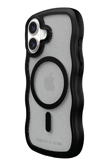 Carson & Quinn Wavy Glitter with MagSafe Case - iPhone 16 - Black  (Product view 6)