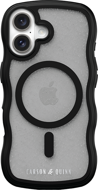 Carson & Quinn Wavy Glitter with MagSafe Case - iPhone 16 - Black  (Product view 1)