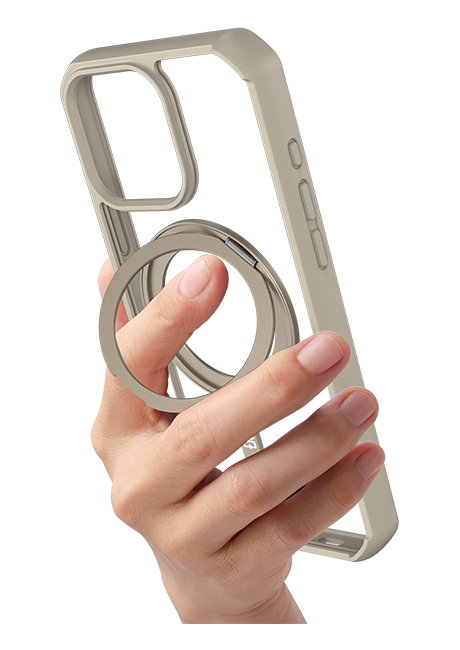 CQ x Carson & Quinn Rise with MagSafe + Kickstand Case - iPhone 16 Pro - Clear/Beige Gold  (Product view 5)