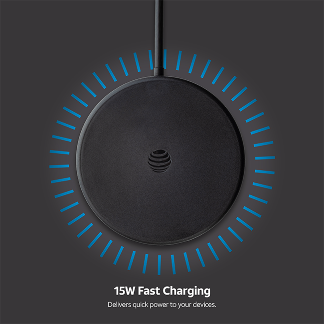 AT&T Essentials Magnetic Wireless Charging Pad + Ring Stand - Black  (Product view 2)