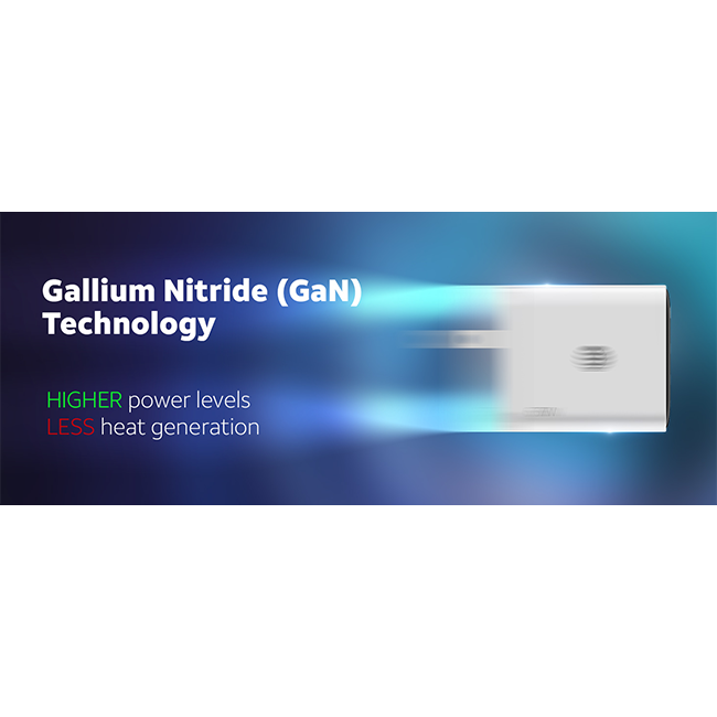 AT&T Essentials Multi Port 67W GaN Wall Charger with LED Display (2 USBC + 1 USBA) - White  (Product view 4)