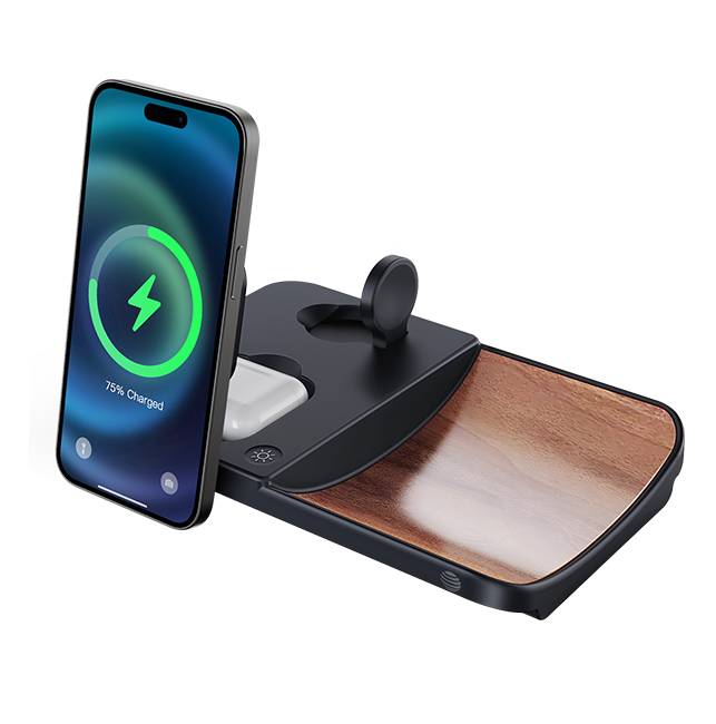 AT&T 3N1 Wood Grain Power Tray - Brown  (Product view 2)