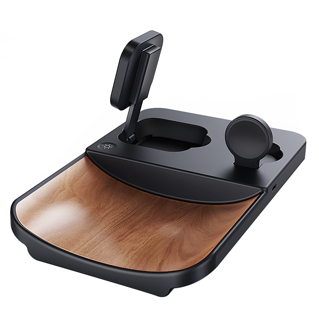 AT&T 3N1 Wood Grain Power Tray - Brown  (Product view 3)