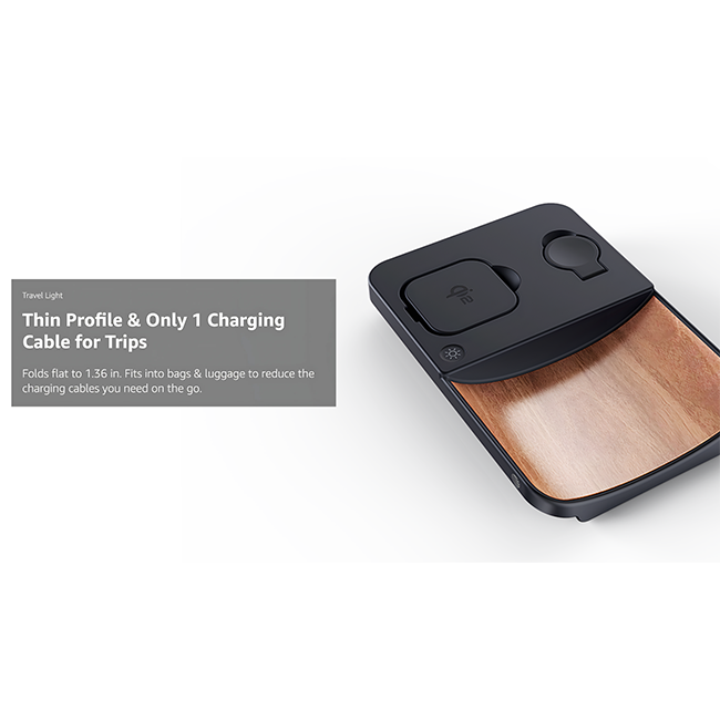 AT&T 3N1 Wood Grain Power Tray - Brown  (Product view 4)