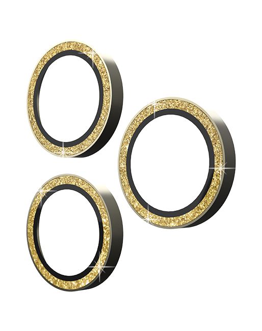 AT&T Essentials Gold Glitter Glass Camera Protector Rings - iPhone 16 Pro/16 Pro Max - Gold Glitter  (Product view 3)