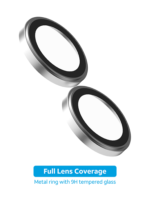 AT&T Essentials Silver Metallic Glass Camera Protector Rings - iPhone 16/16 Plus - Silver Metallic  (Product view 2)