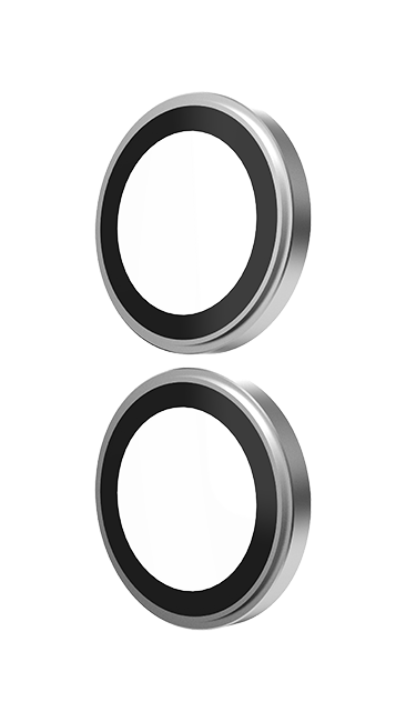 AT&T Essentials Silver Metallic Glass Camera Protector Rings - iPhone 16/16 Plus - Silver Metallic  (Product view 3)