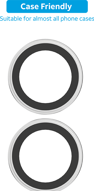 AT&T Essentials Silver Metallic Glass Camera Protector Rings - iPhone 16/16 Plus - Silver Metallic  (Product view 1)