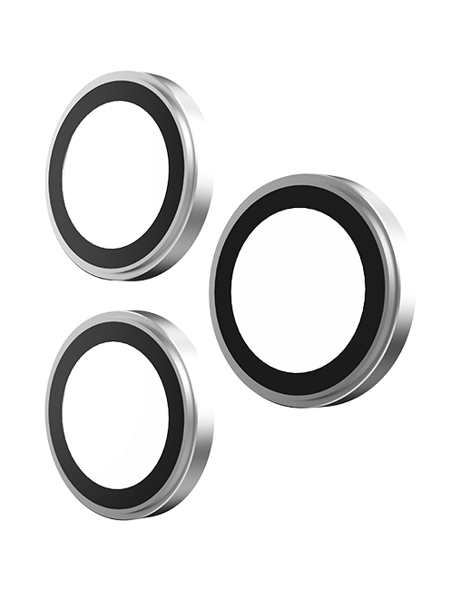 AT&T Essentials Silver Metallic Glass Camera Protector Rings - iPhone 16 Pro/16 Pro Max - Silver Metallic  (Product view 3)
