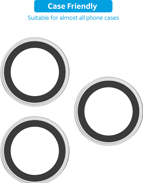 AT&T Essentials Silver Metallic Glass Camera Protector Rings - iPhone 16 Pro/16 Pro Max - Silver Metallic  (Product view 1)
