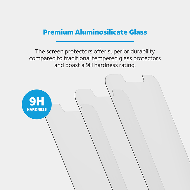 AT&T Essentials Tempered Glass 3 Pack Screen Protectors - iPhone 14/13/13 Pro - Clear  (Product view 6)