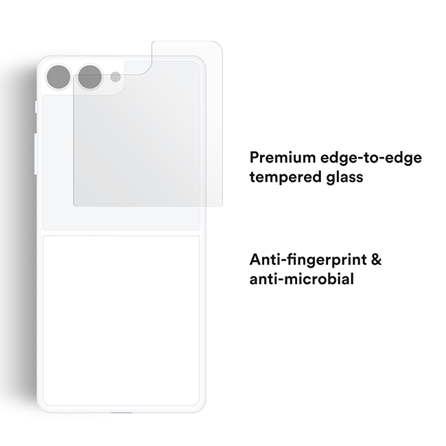 BodyGuardz Pure3 Tempered Glass Screen Protector - Samsung Galaxy Z Flip7 - Clear  (Product view 5)