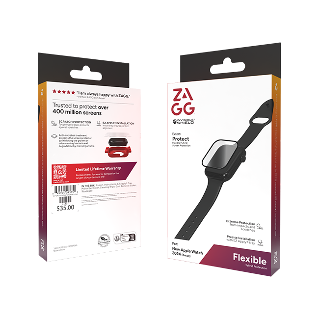 Zagg Anti-Microbial Fusion Screen Protector - Apple Watch Series 10 (42mm) - Clear  (Product view 4)