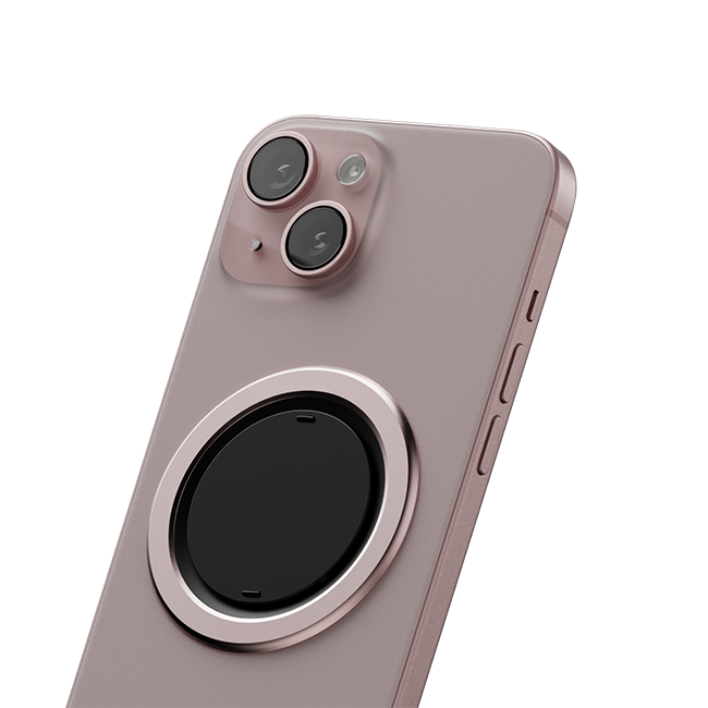 ohsnap Snap4 Luxe Magnetic Grip with Wireless Charging Pass Thru - Dusty Rose Gold  (Product view 3)