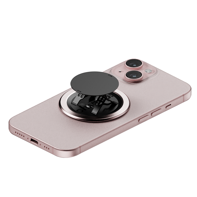ohsnap Snap4 Luxe Magnetic Grip with Wireless Charging Pass Thru - Dusty Rose Gold  (Product view 4)