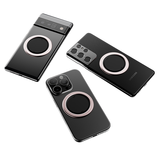 ohsnap Snap4 Luxe Magnetic Grip with Wireless Charging Pass Thru - Dusty Rose Gold  (Product view 6)