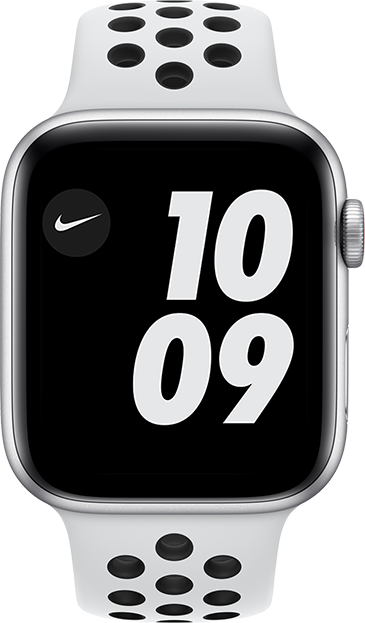 Apple Watch Nike SE - 44mm - Silver Aluminum Pure Platinum Black  (Product view 1)