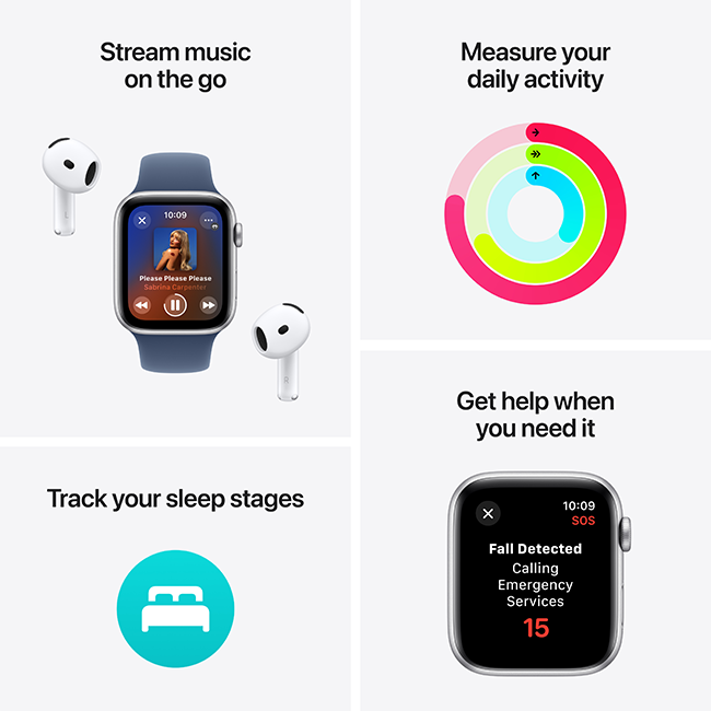 Apple Watch SE 2nd Gen (2022) - 40mm - Starlight Aluminum Starlight Sport S-M  (Product view 4)