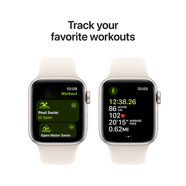 Apple Watch SE 2nd Gen (2022) - 40mm - Starlight Aluminum Starlight Sport S-M  (Product view 7)