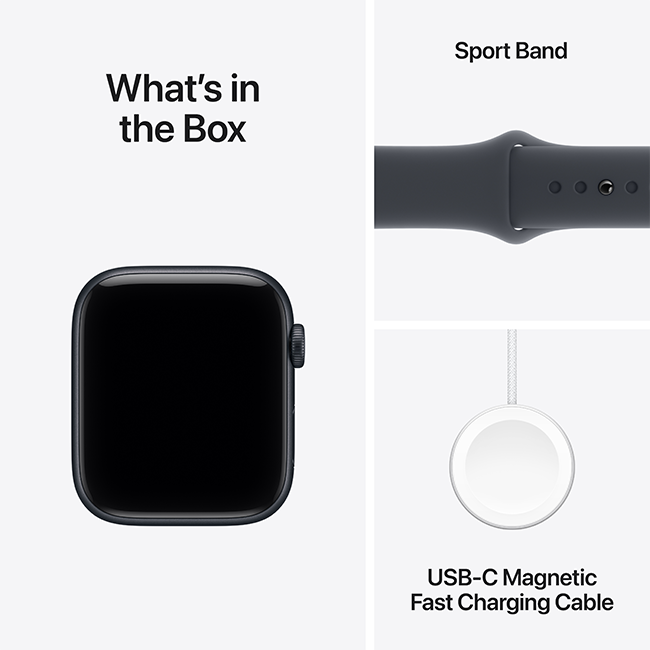 Apple Watch SE 3 44mm - Midnight Aluminum Midnight Sport Band M-L  (Product view 9)