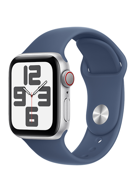Apple Watch SE 2nd Gen (2022) - 40mm - Silver Aluminum Denim Sport Band M-L  (Product view 2)