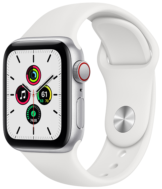 Apple Watch SE - 40mm - Silver Aluminum White Sport  (Product view 2)