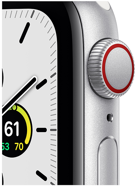 Apple Watch SE - 40mm - Silver Aluminum White Sport  (Product view 3)