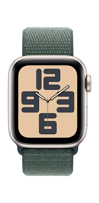 Apple Watch SE 2nd Gen (2022) - 40mm - Starlight Aluminum Lake Green Sport Loop  (Product view 3)