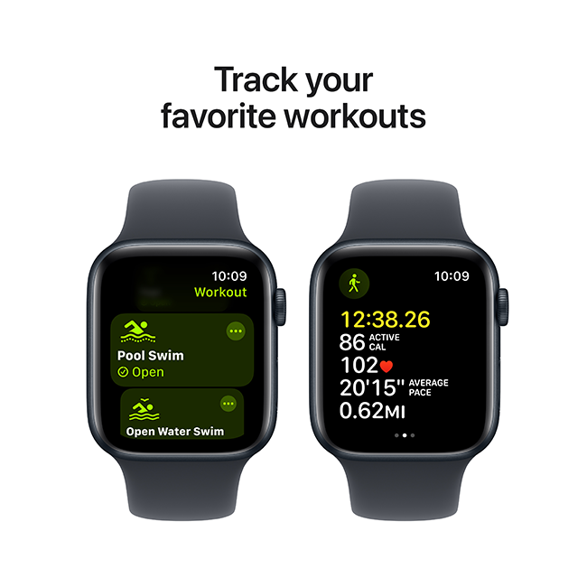 Apple Watch SE 2nd Gen (2022) - 44mm - Midnight Aluminum Midnight Sport M-L  (Product view 7)