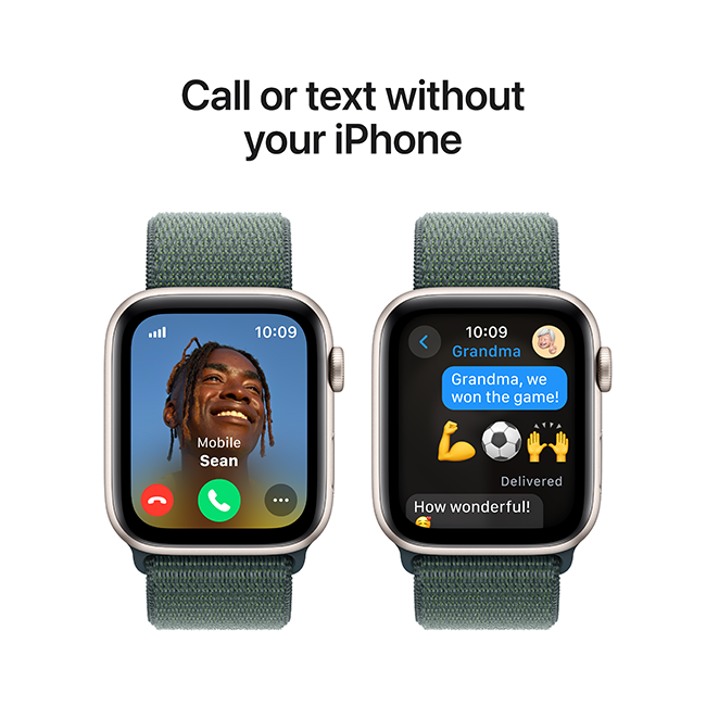 Apple Watch SE 2nd Gen (2022) - 44mm - Starlight Aluminum Lake Green Sport Loop  (Product view 5)