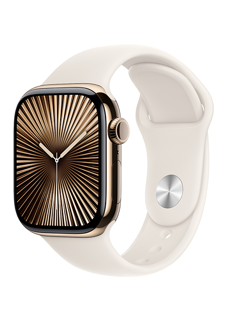 Apple Watch Series 10 42mm - Gold Titanium Starlight Sport Band M-L  (Product view 2)