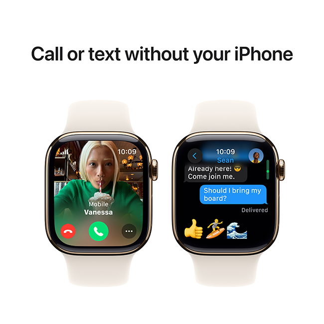Apple Watch Series 10 42mm - Gold Titanium Starlight Sport Band M-L  (Product view 8)