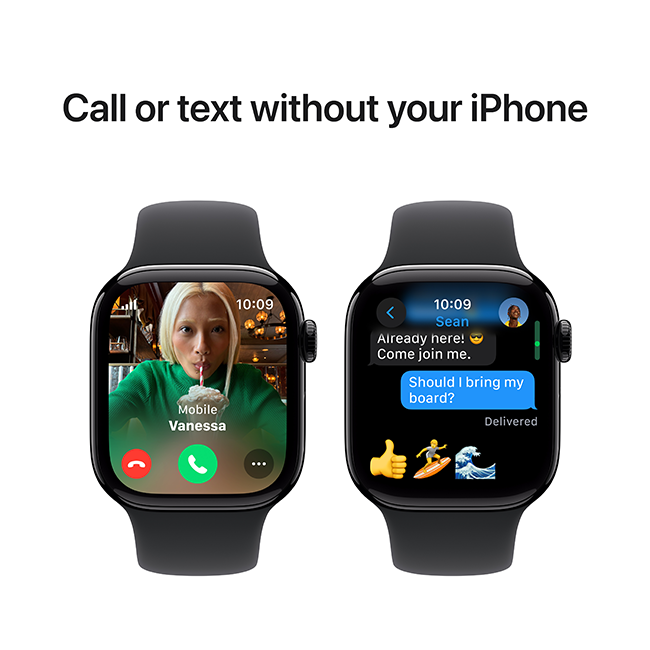 Apple Watch Series 10 42mm - Jet Black Aluminum Black Sport Band S-M  (Product view 8)