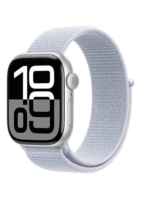 Apple Watch Series 10 42mm - Silver Aluminum Blue Cloud Sport Loop  (Product view 2)